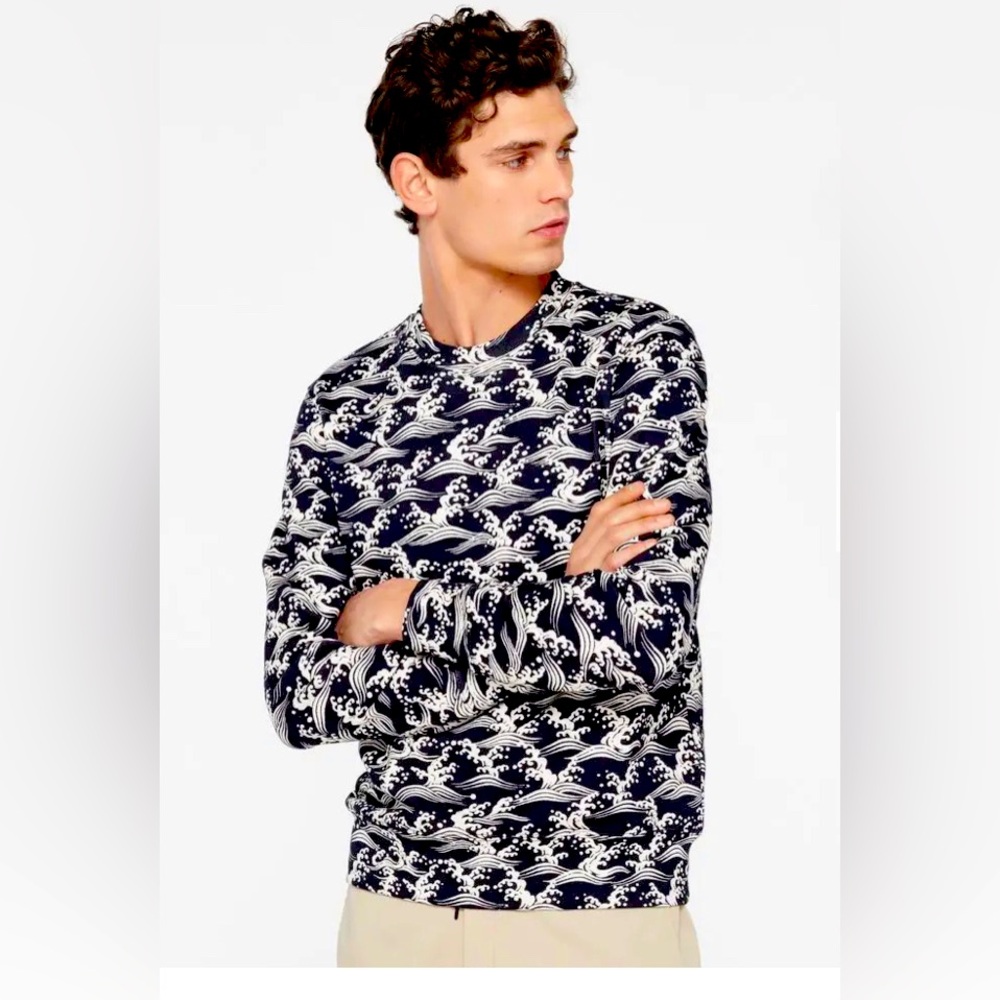 SANDRO Wave Print Sweatshirt
